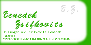 benedek zsifkovits business card